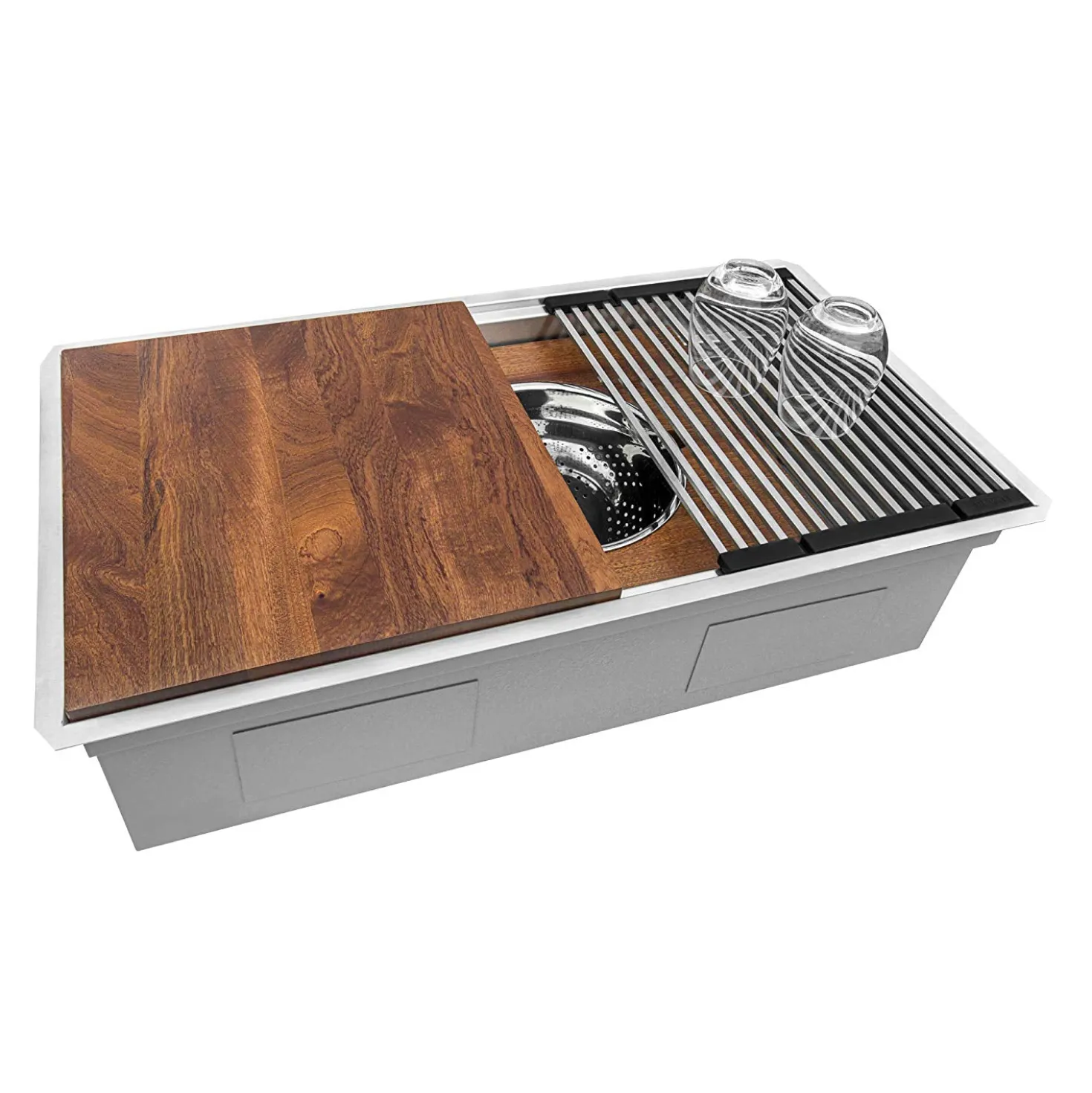 Ruvati 39" Dual Tier Undermount Workstation Kitchen Sink