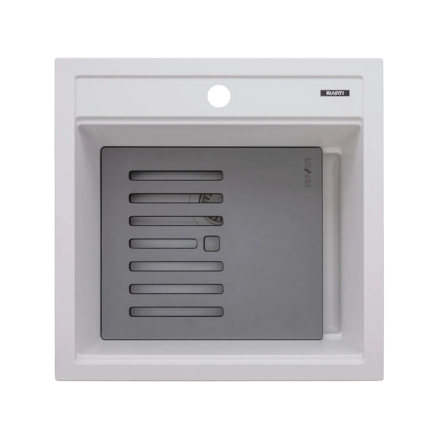 Ruvati 20" epiCube Granite Composite Workstation Topmount Prep Sink Matte White