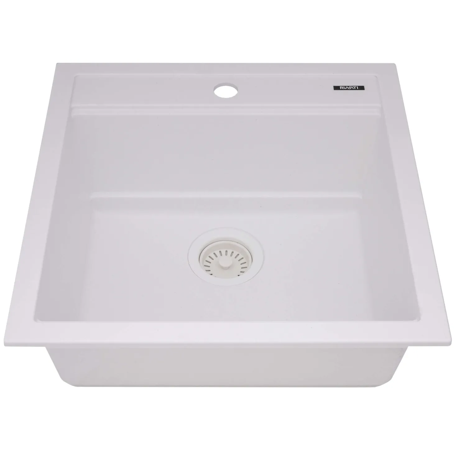 Ruvati 20" epiCube Granite Composite Workstation Topmount Prep Sink Matte White