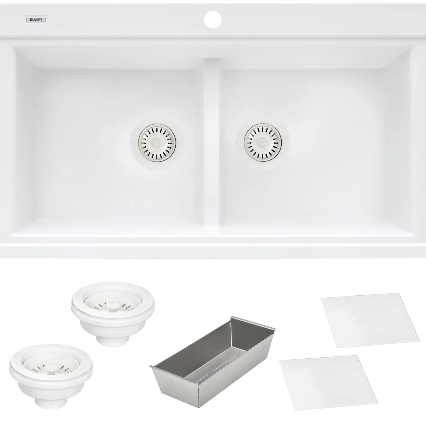 Ruvati 34" epiGranite Topmount Workstation Ledge Granite Composite Kitchen Sink