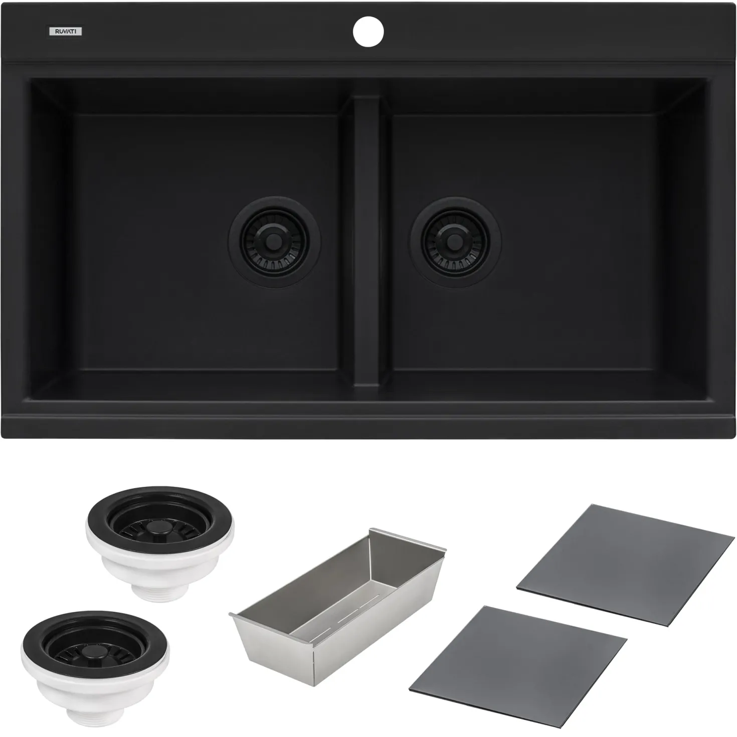 Ruvati 34" epiGranite Topmount Workstation Ledge Granite Composite Kitchen Sink