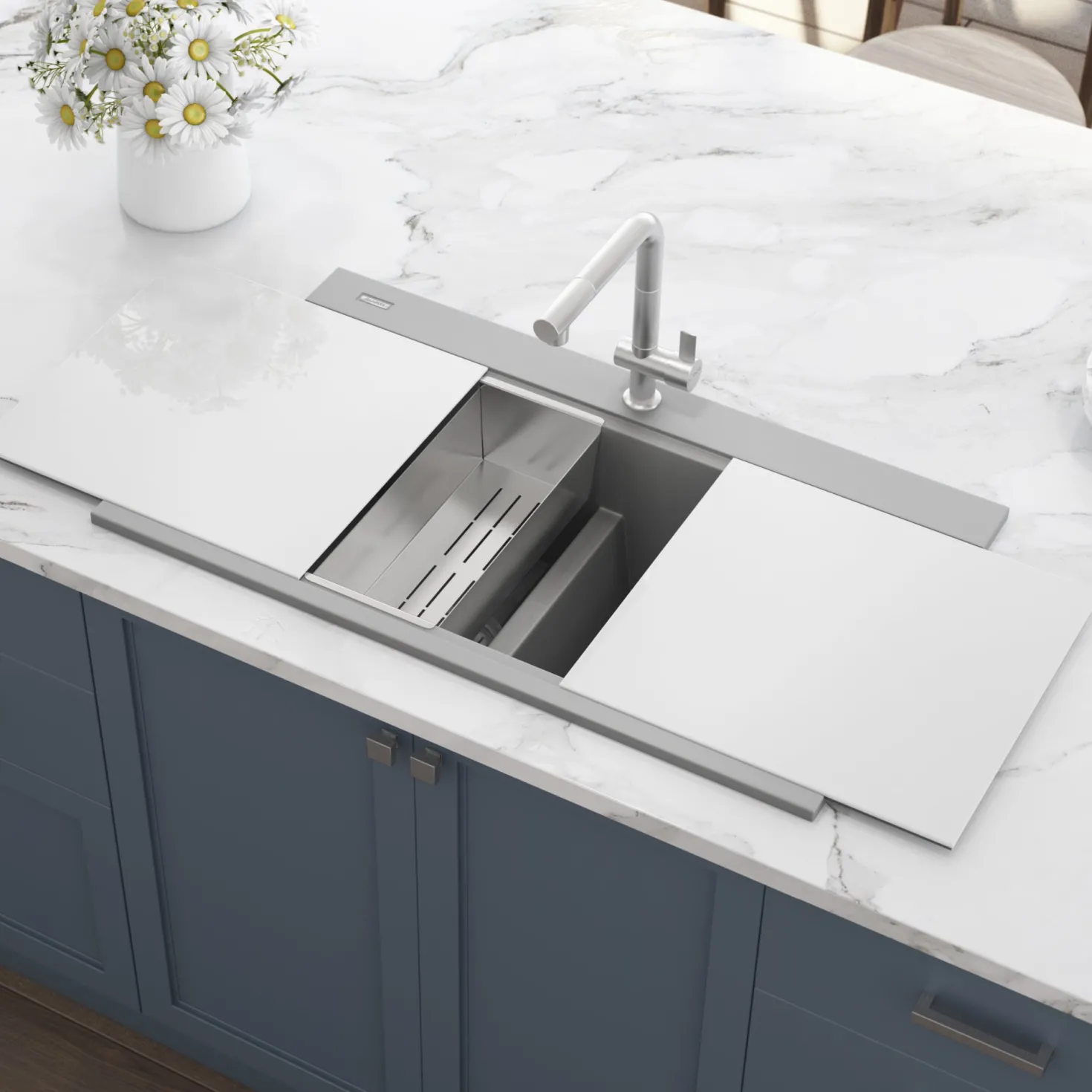 Ruvati 34" epiGranite Topmount Workstation Ledge Granite Composite Kitchen Sink