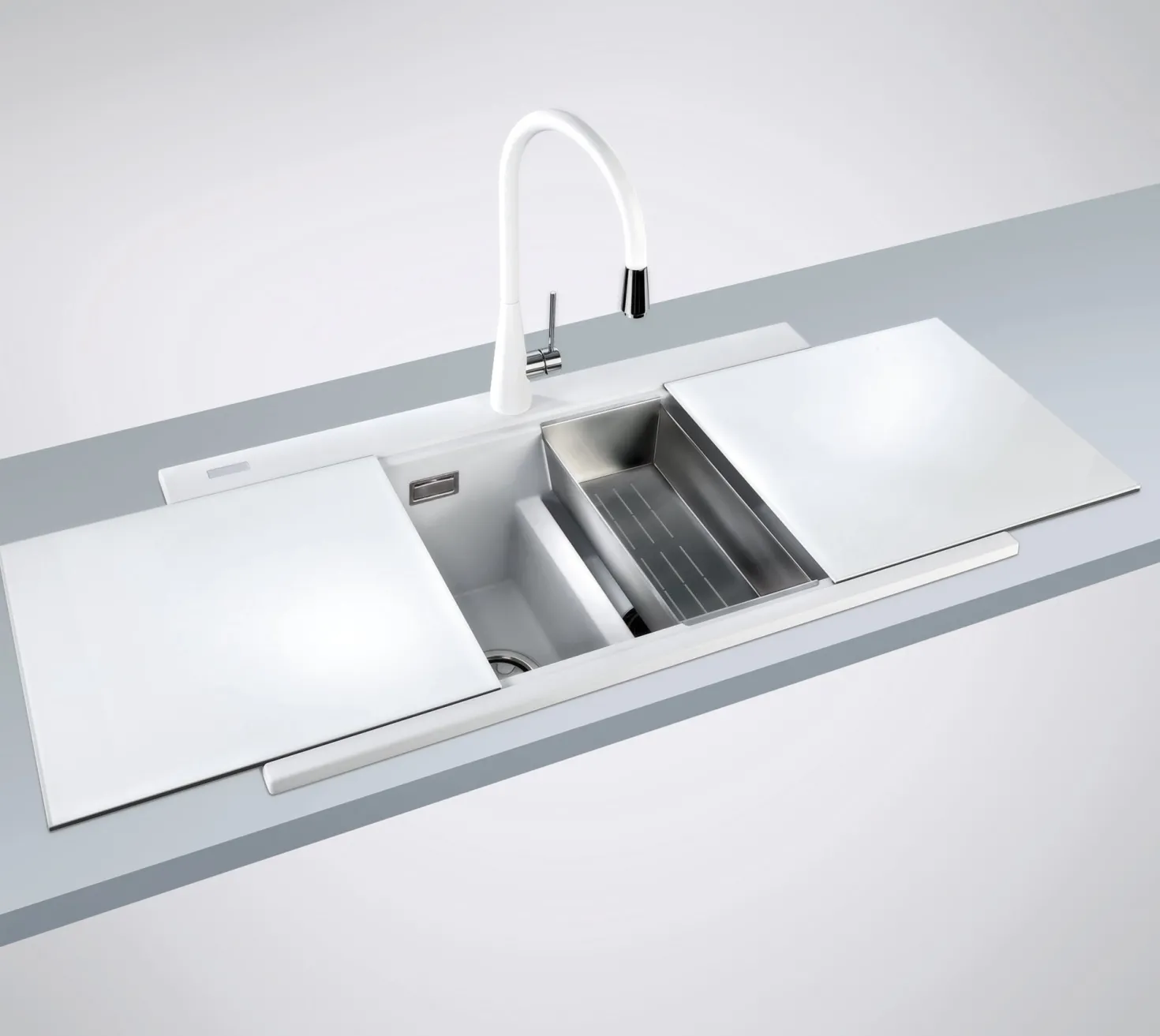 Ruvati 34" epiGranite Topmount Workstation Ledge Granite Composite Kitchen Sink
