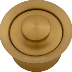 Ruvati Extended Garbage Disposal Flange Basket and Stopper in Brushed Gold