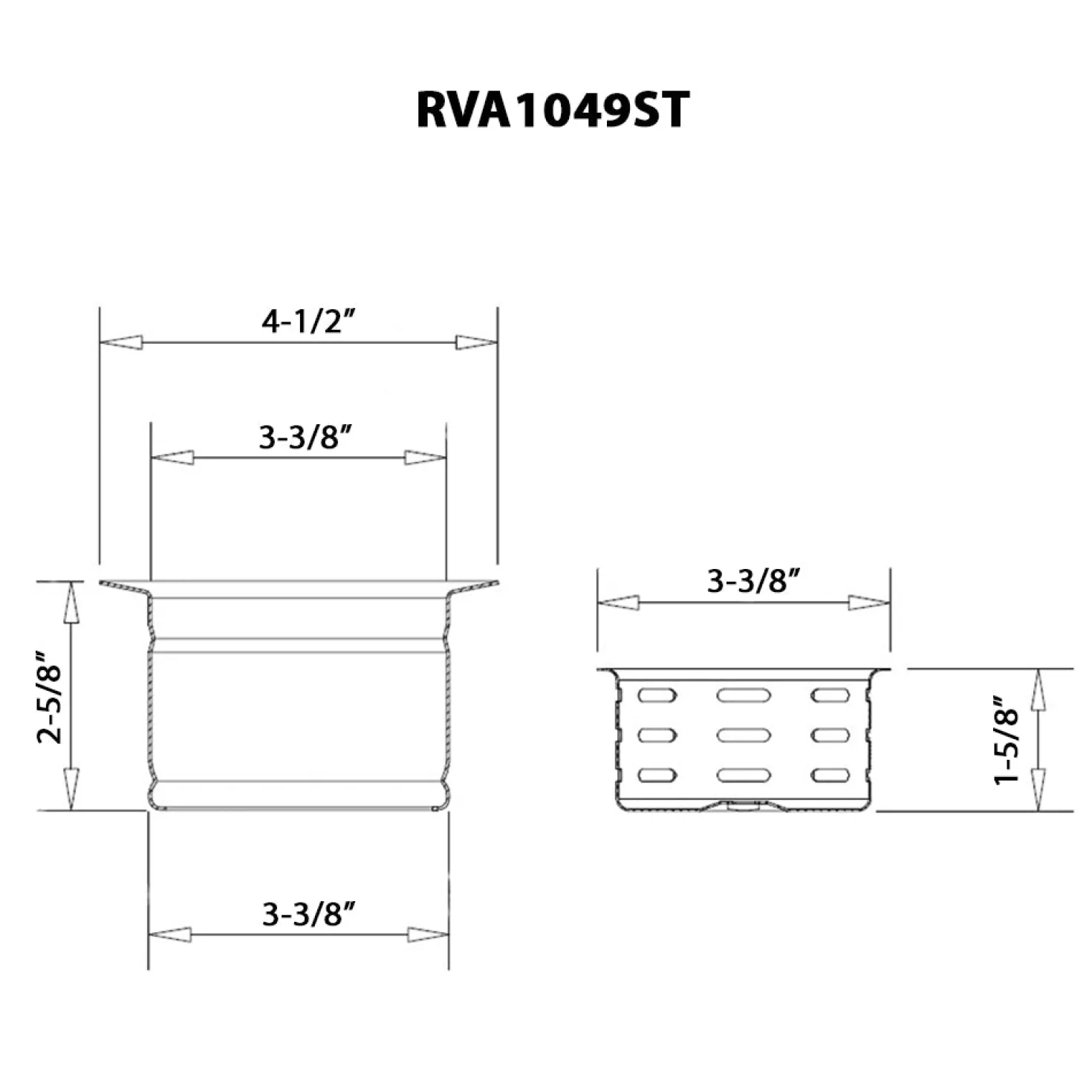 Ruvati Extended Garbage Disposal Flange with Deep Basket Strainer in PVD