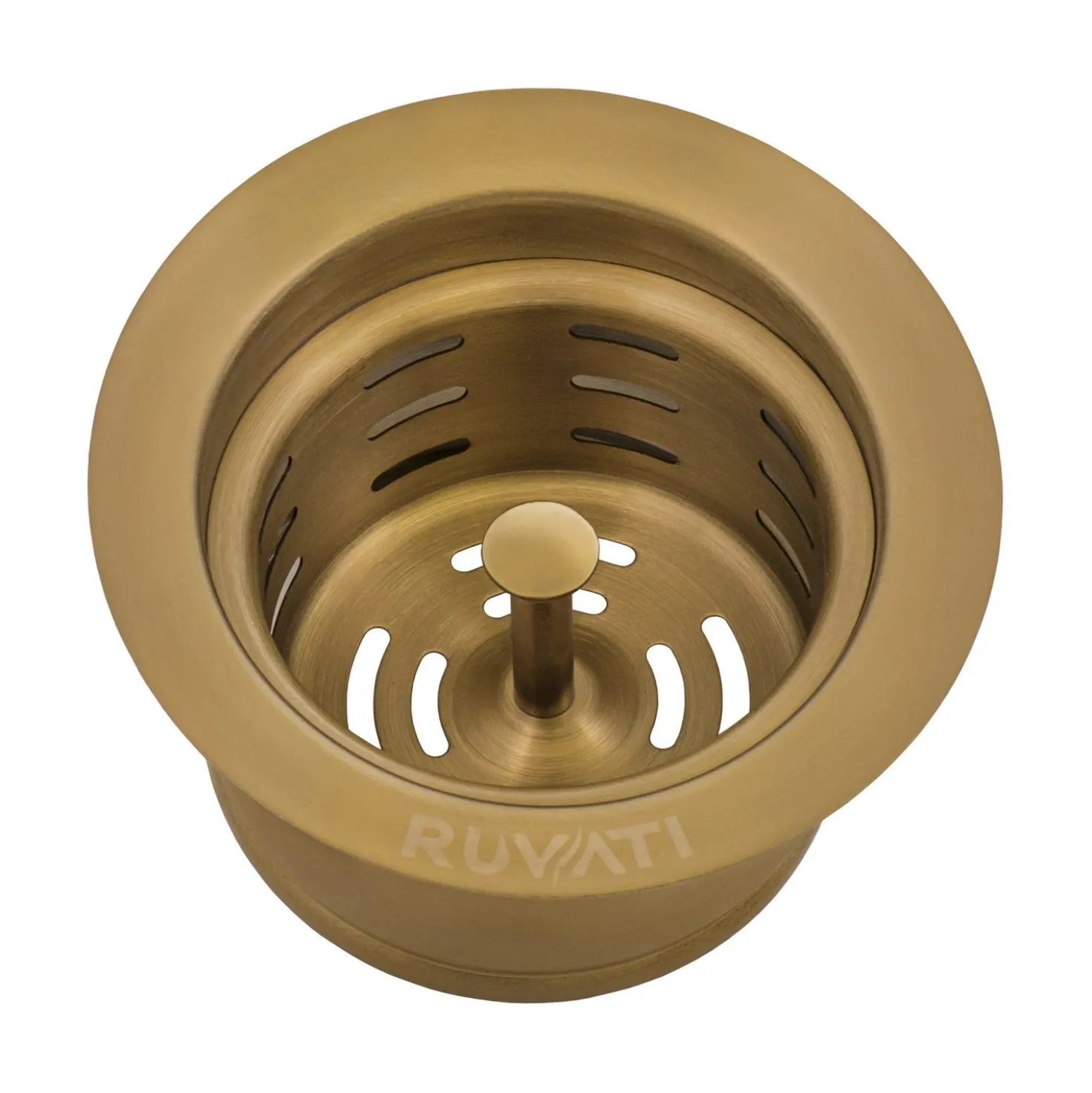 Ruvati Extended Garbage Disposal Flange with Deep Basket Strainer in PVD