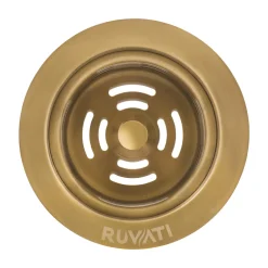 Ruvati Extended Garbage Disposal Flange with Deep Basket Strainer in PVD