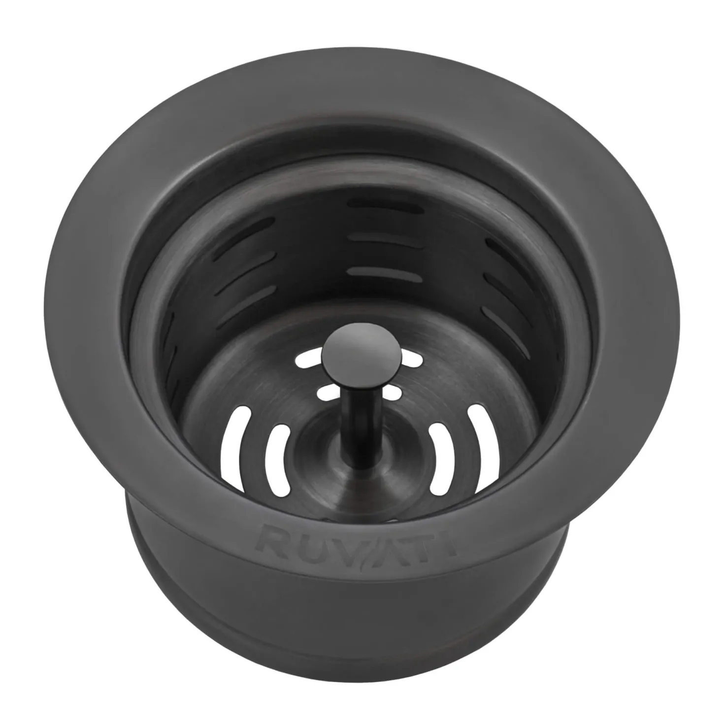 Ruvati Extended Garbage Disposal Flange with Deep Basket Strainer in PVD