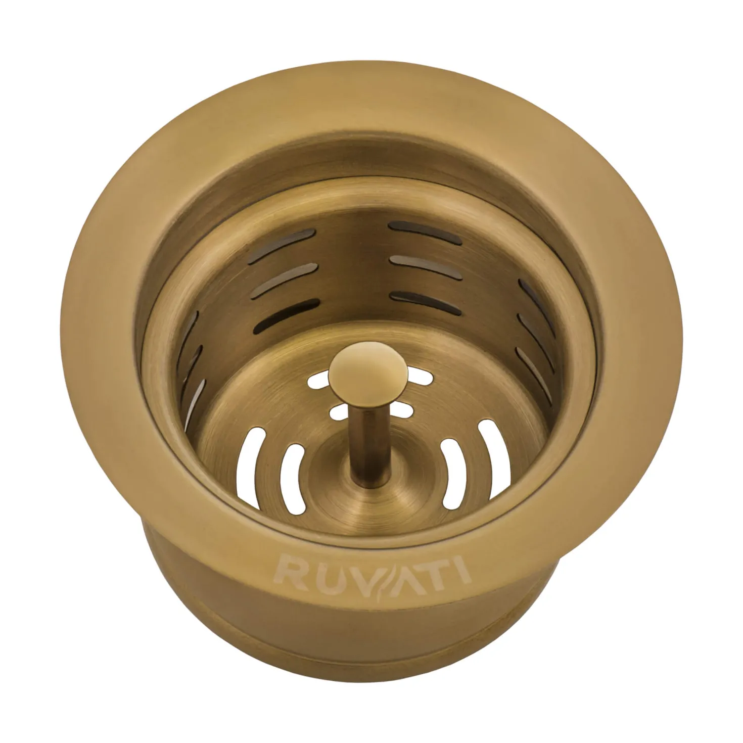 Ruvati Extended Garbage Disposal Flange with Deep Basket Strainer in PVD