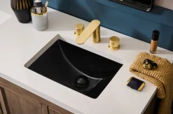 Ruvati Fabio Two Handle Widespread Textured Luxury Knob Bathroom Faucet in Brushed Gold - RVF5235SG