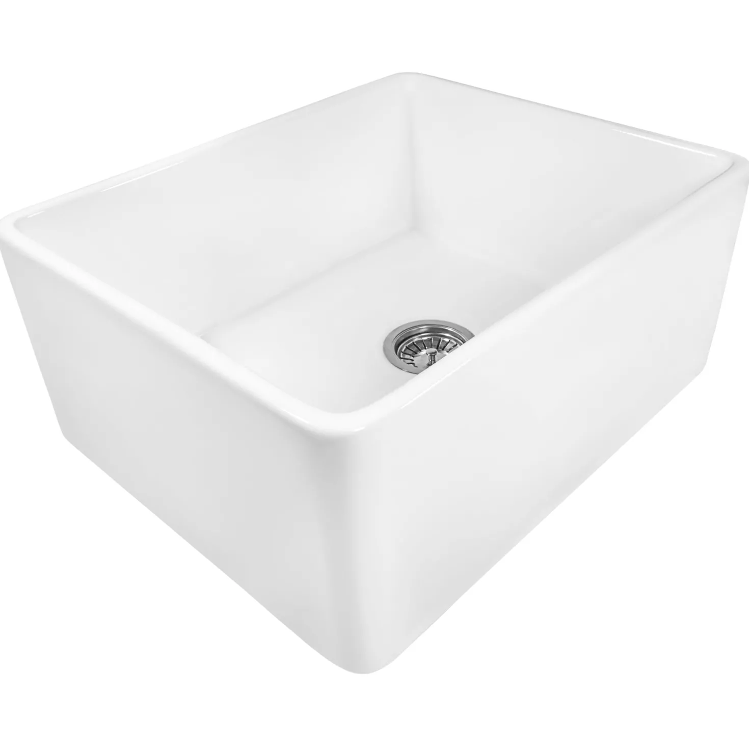 Ruvati 23" Fireclay Farmhouse Kitchen Laundry Utility Sink Single Bowl in White