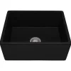 Ruvati 23" Fireclay Farmhouse Kitchen Laundry Utility Sink Single Bowl Gloss Black