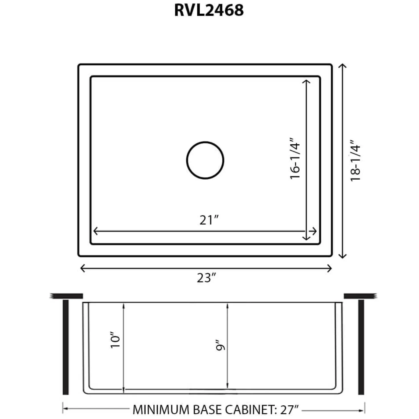 Ruvati 23" Fireclay Farmhouse Sink in Emerald Green