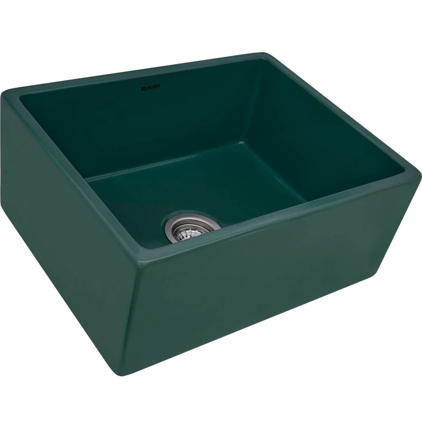 Ruvati 23" Fireclay Farmhouse Sink in Emerald Green