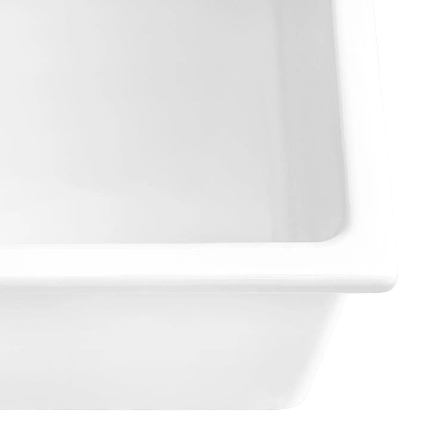Ruvati 24" Fireclay Undermount / Topmount Single Bowl Kitchen Sink in White