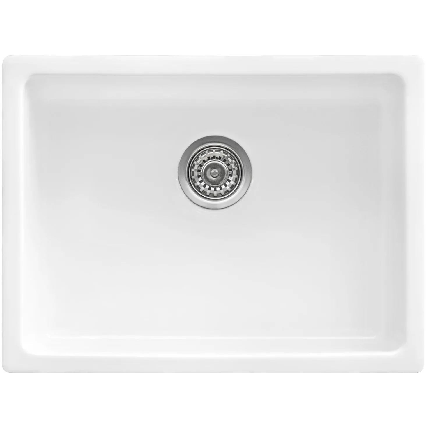 Ruvati 24" Fireclay Undermount / Topmount Single Bowl Kitchen Sink in White