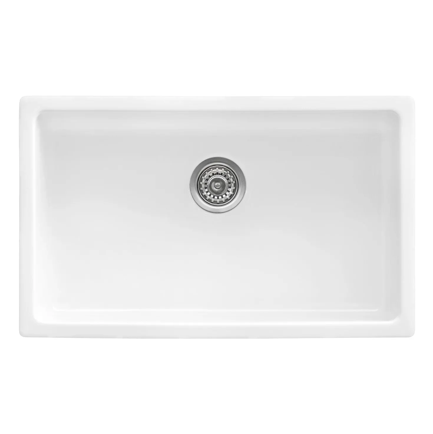 Ruvati 30" Fireclay Undermount / Topmount Single Bowl Kitchen Sink in White
