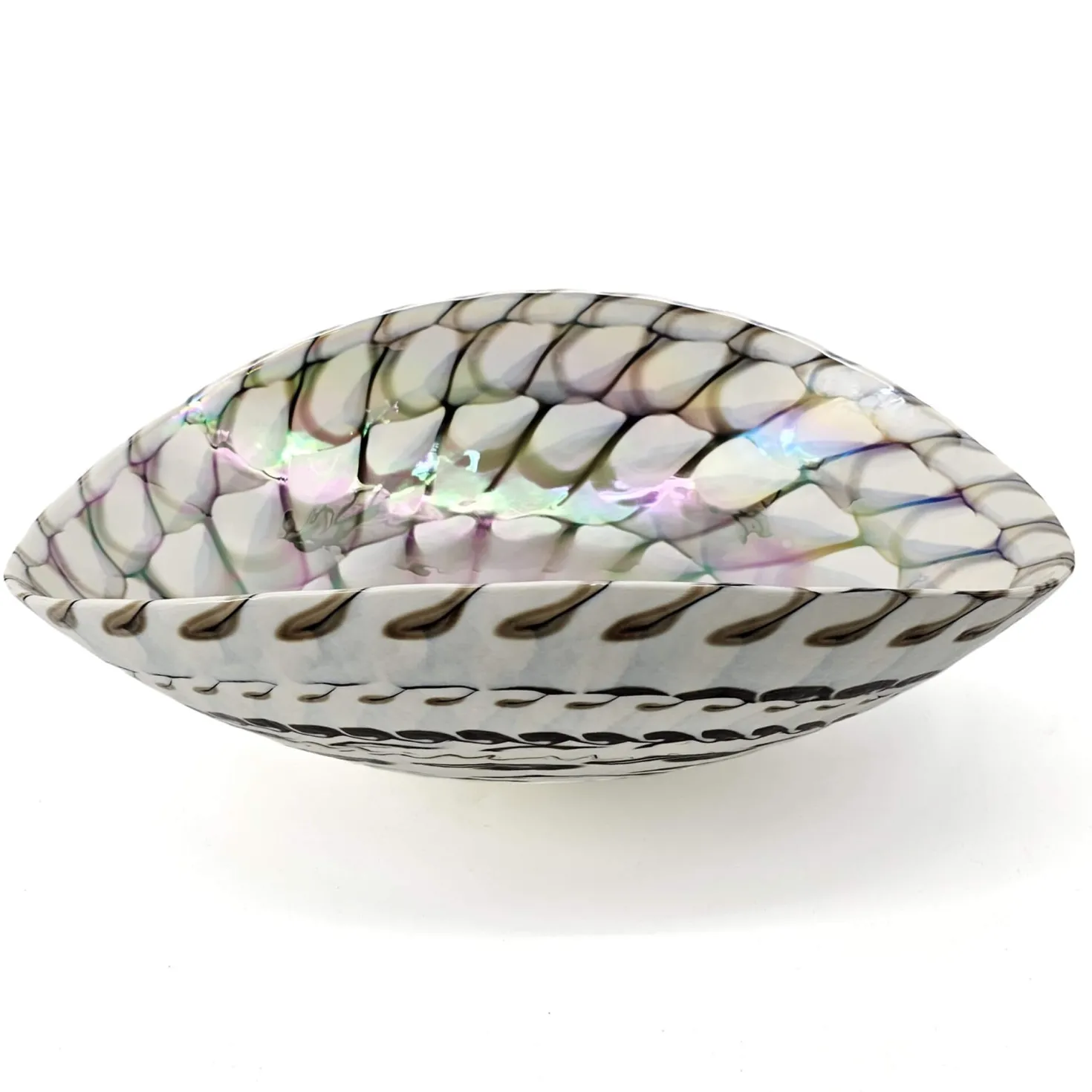 Ruvati 19" Glass Art Vessel Seashell Decorative Pattern Bathroom Sink - Nautilus Brown