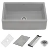 Ruvati 33" Granite Composite Farmhouse Workstation Apron Front Kitchen Sink