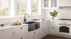 Ruvati 30" Gunmetal Apron Front Stainless Steel Kitchen Sink