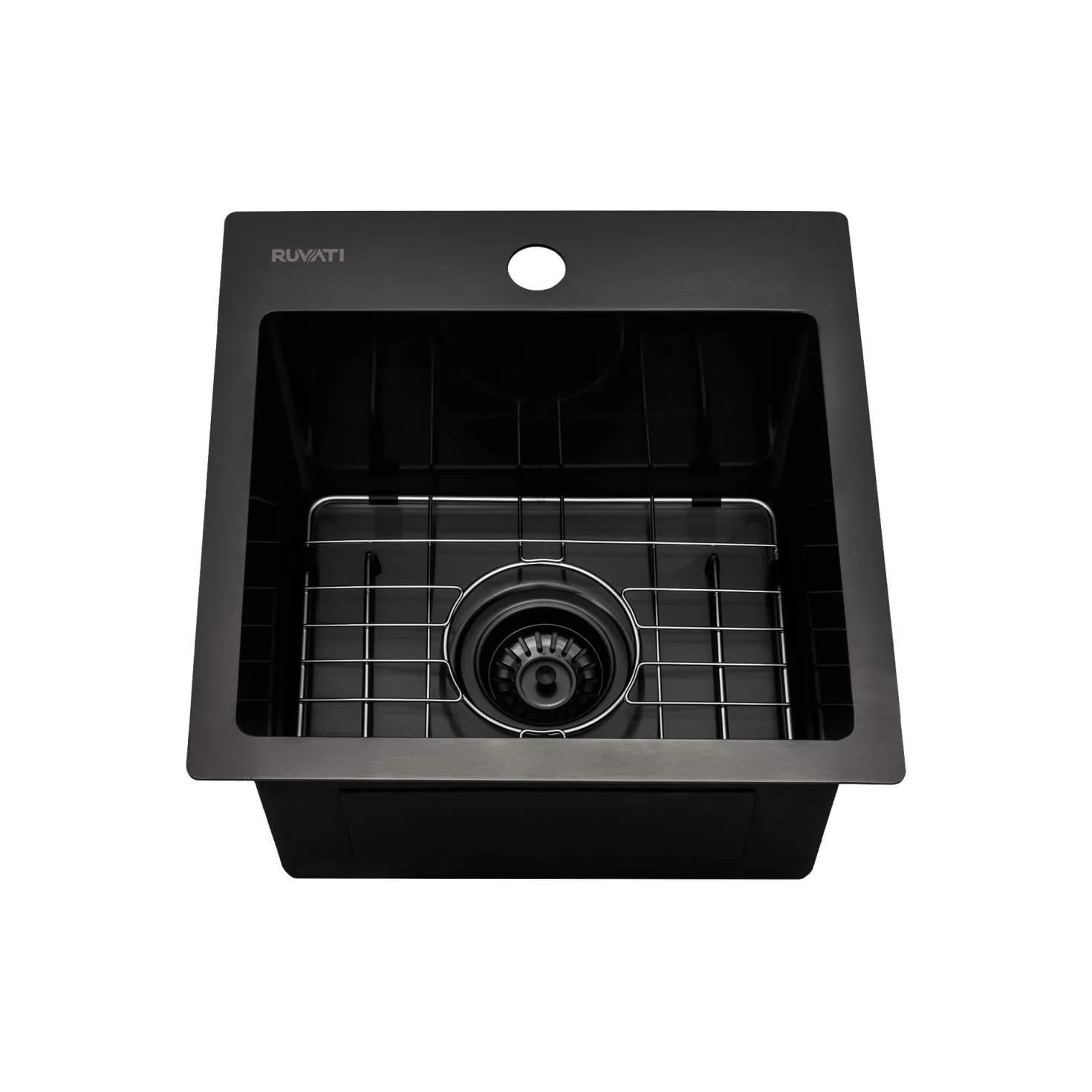 Ruvati 15" Gunmetal Stainless Topmount Bar Prep Sink