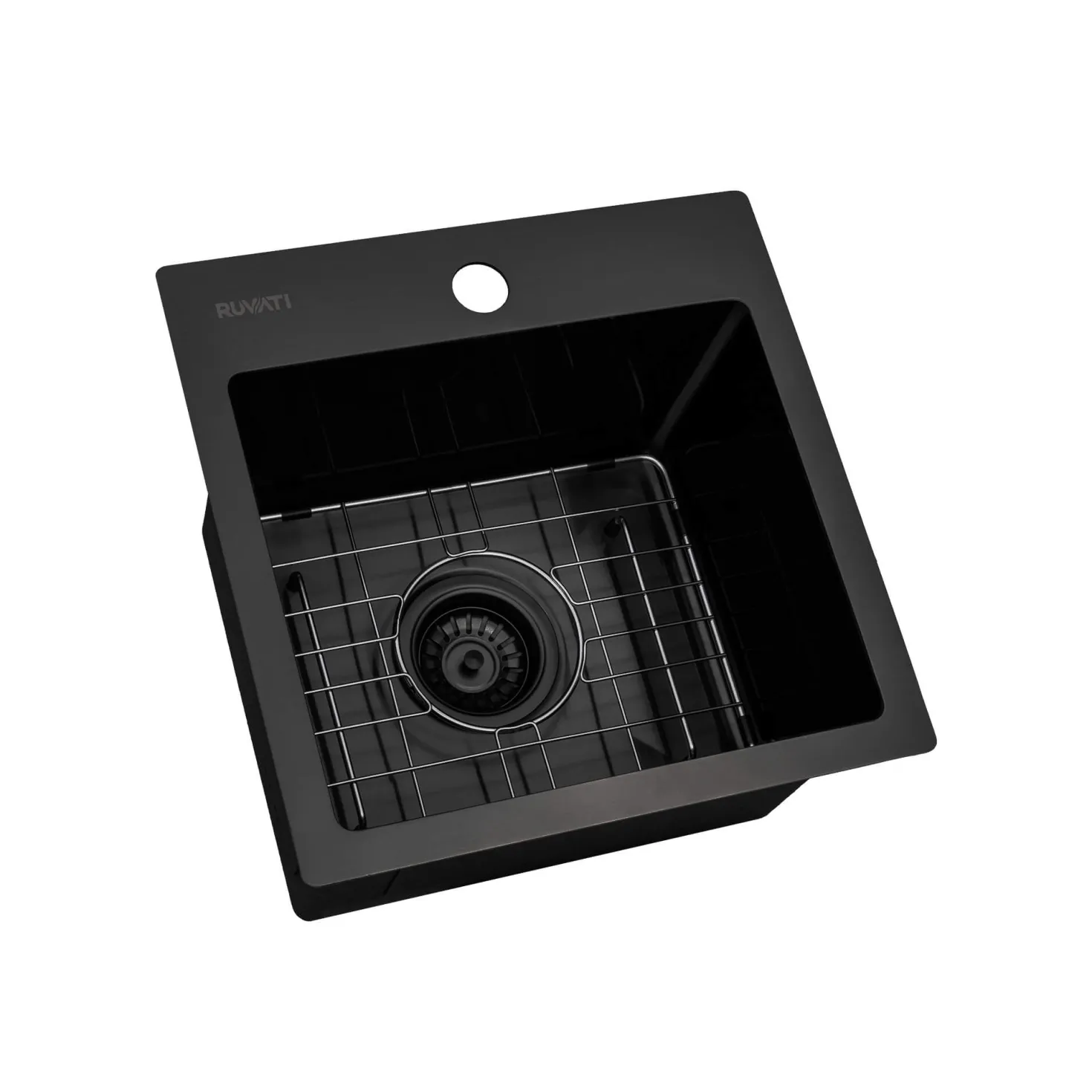 Ruvati 15" Gunmetal Stainless Topmount Bar Prep Sink