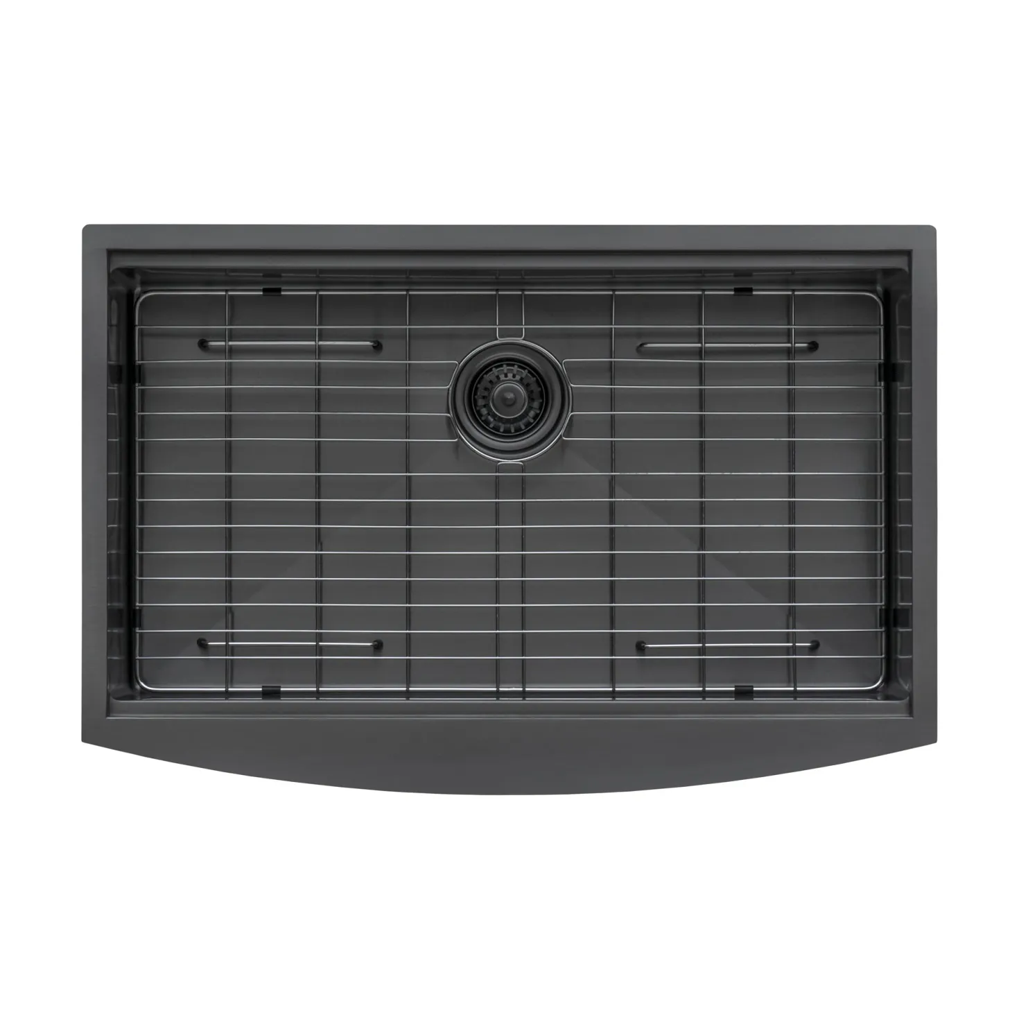 Ruvati 33" Gunmetal Workstation Apron Front Stainless Steel Kitchen Sink