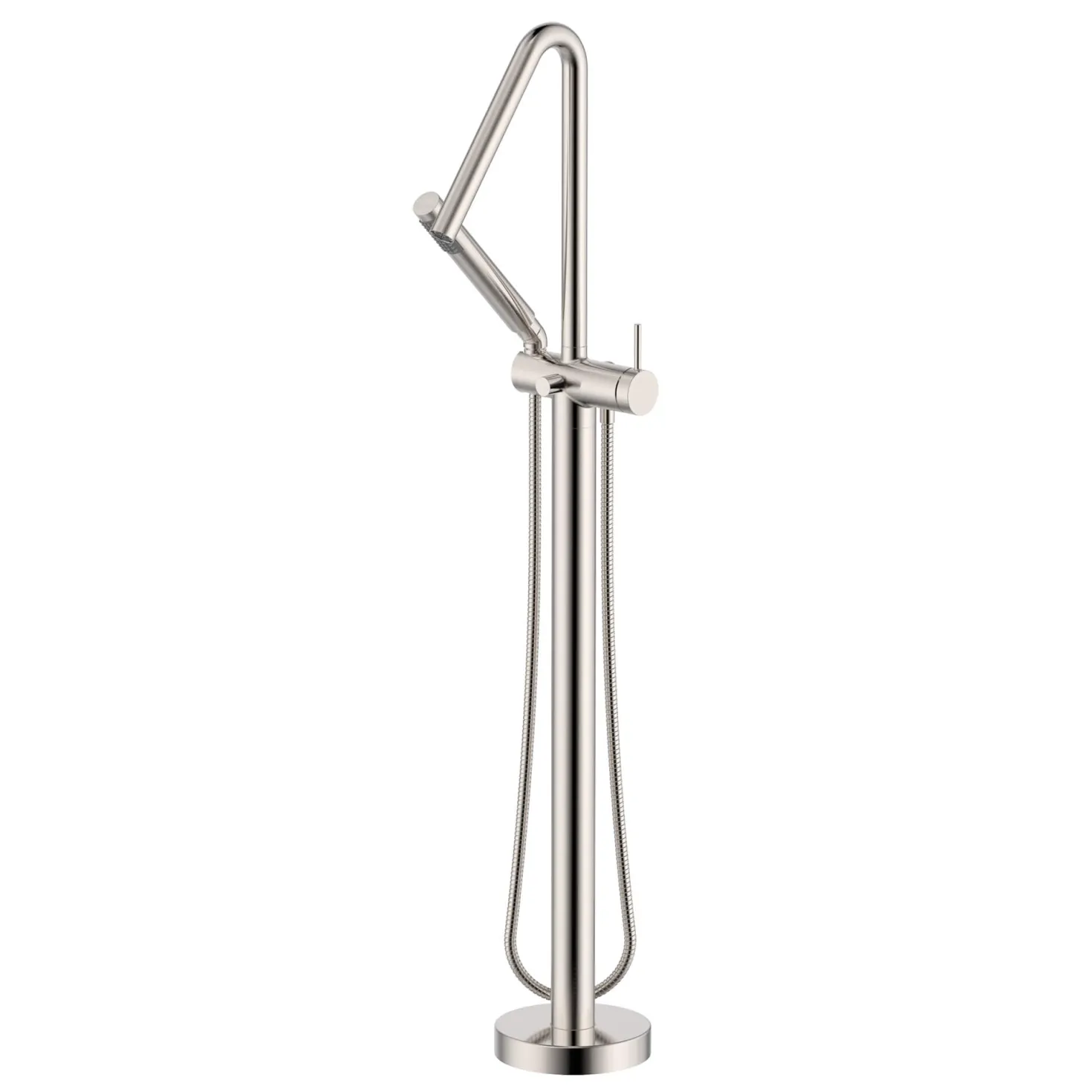 Ruvati Livia Single Handle Tall Floor Mounted Freestanding Tub Filler Faucet in Brushed Nickel Stainless - RVF5334BN
