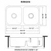 Ruvati 32" Low-Divide 50/50 Double Bowl Undermount 16 Gauge Stainless Steel Kitchen Sink