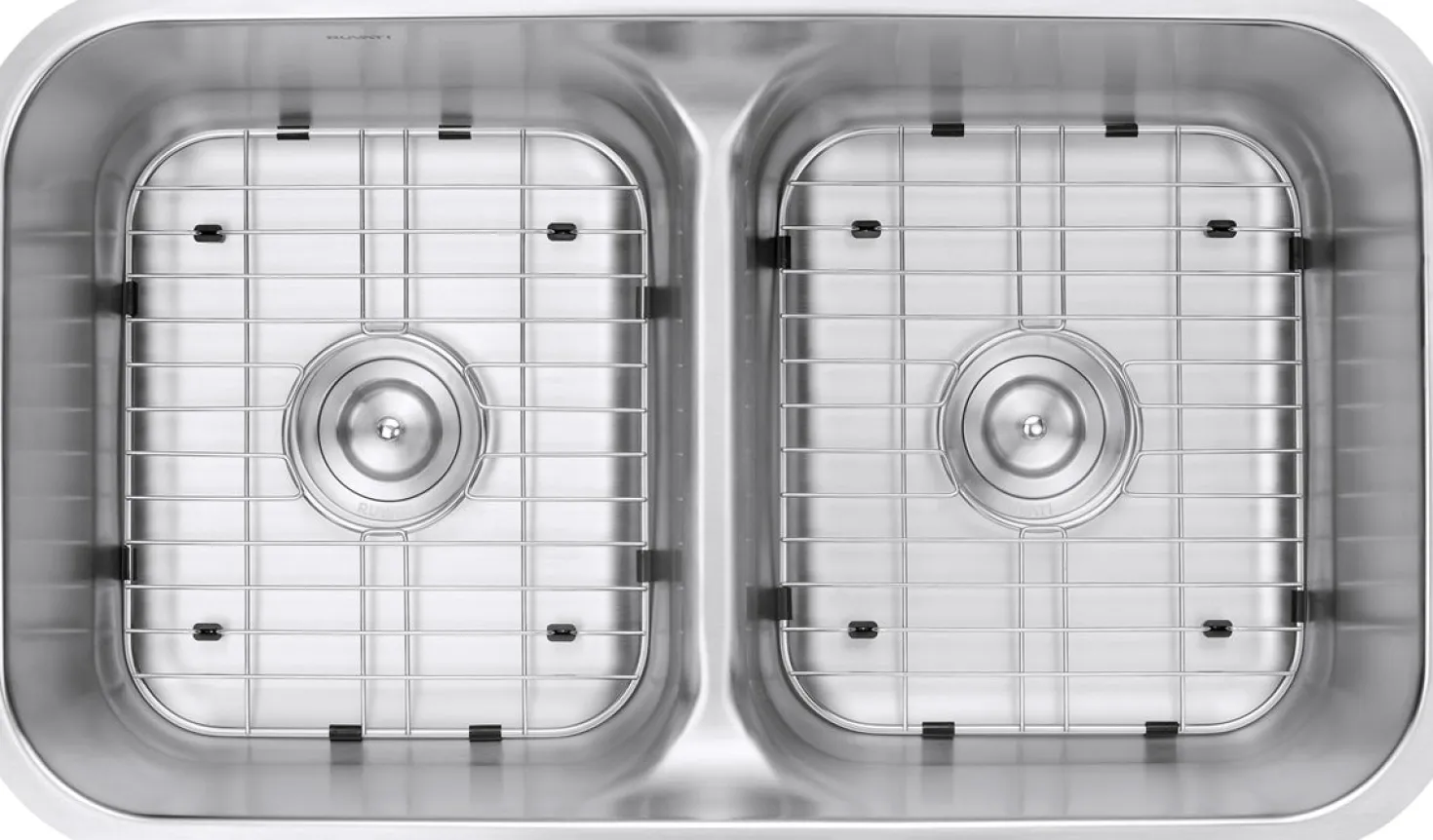 Ruvati 32" Low-Divide 50/50 Double Bowl Undermount 16 Gauge Stainless Steel Kitchen Sink