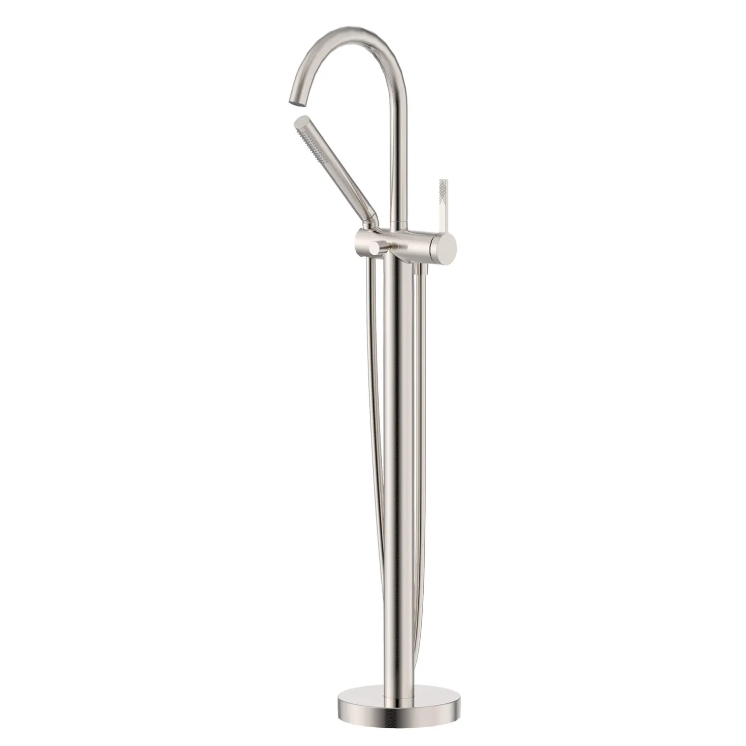 Ruvati Lucia Single Handle Tall Floor Mounted Freestanding Tub Filler Faucet in Brushed Nickel Stainless - RVF5338BN