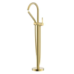 Ruvati Lucia Single Handle Tall Floor Mounted Freestanding Tub Filler Faucet in Brushed Gold - RVF5338SG