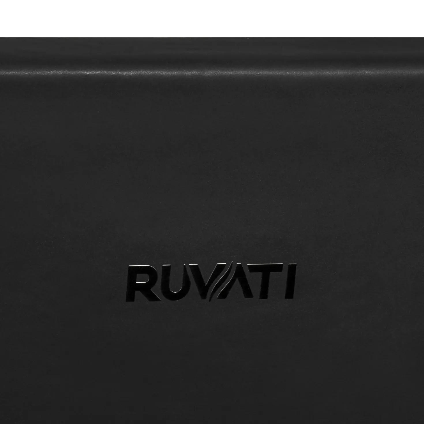 Ruvati 30" Matte Black Fireclay Farmhouse Kitchen Sink with Brushed Gold Apron