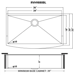 Ruvati 36" Matte Gold Apron Front Stainless Steel Kitchen Sink