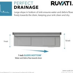 Ruvati 45" Matte Gold Stainless Steel Workstation Two-Tiered Ledge Undermount Kitchen Sink