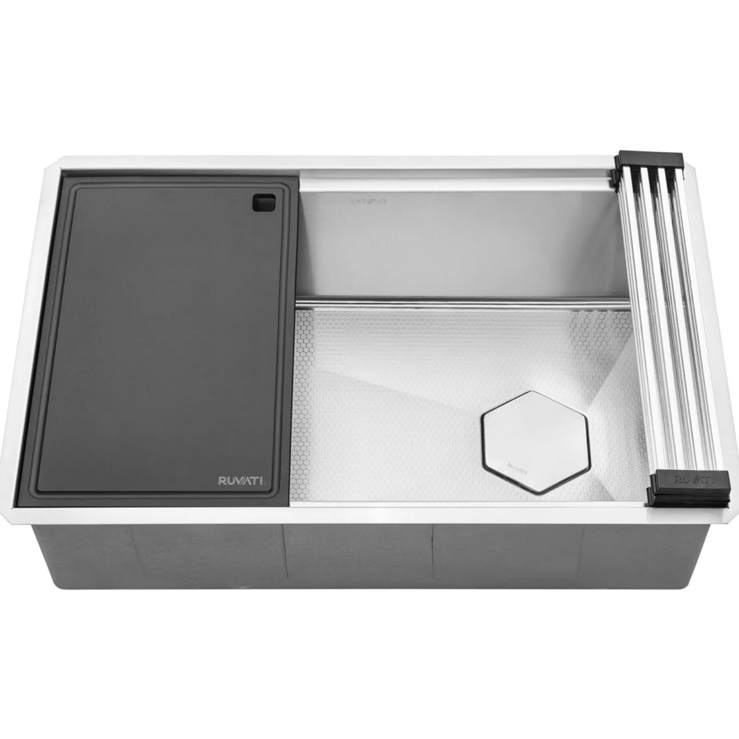 Ruvati 30" OSD Workstation Scratch Resistant Hex Bottom Stainless Steel Kitchen Sink