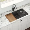 Ruvati 33" PVD Gunmetal Stainless Workstation Kitchen Sink