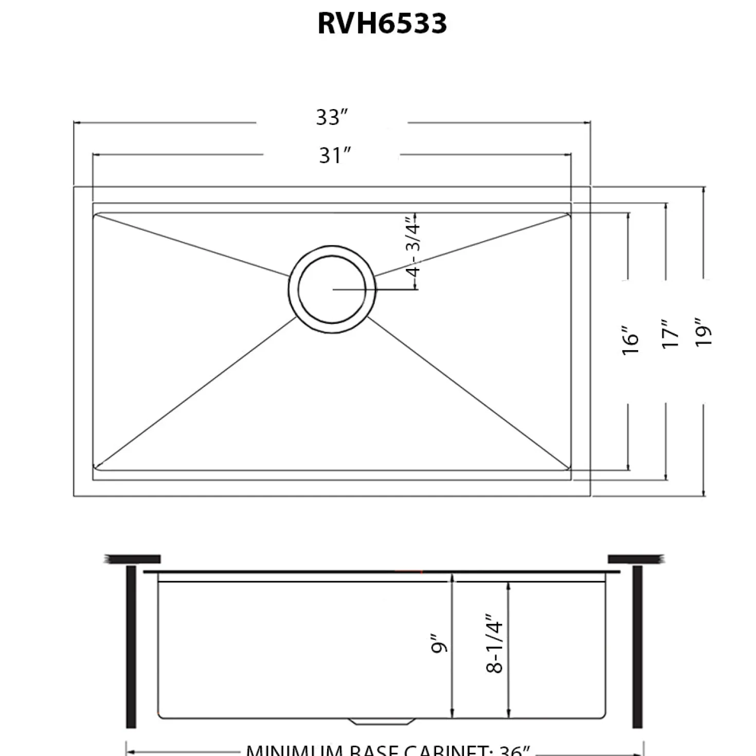Ruvati 33" PVD Gunmetal Stainless Workstation Kitchen Sink