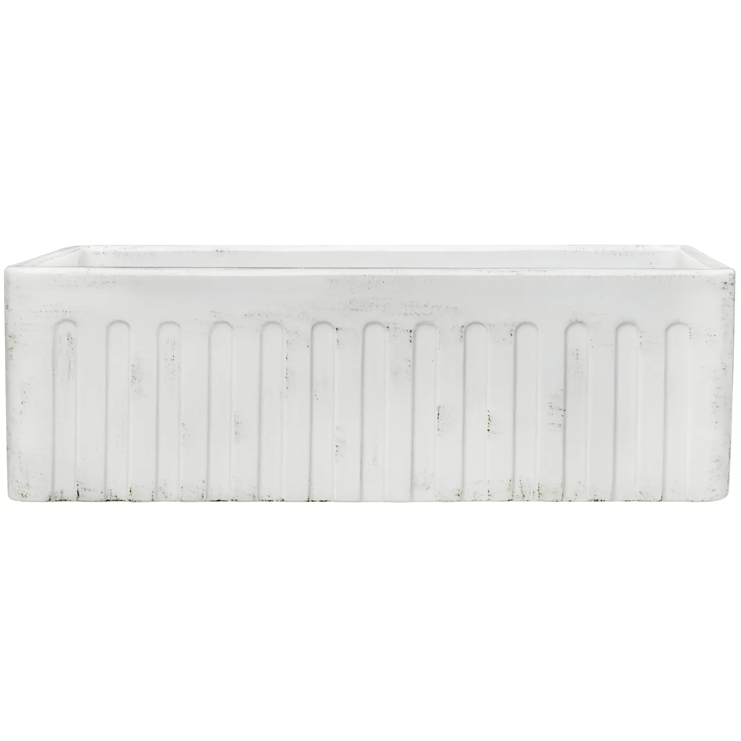Ruvati 33" Reversible Distressed White Fireclay Farmhouse Apron Front Kitchen Sink