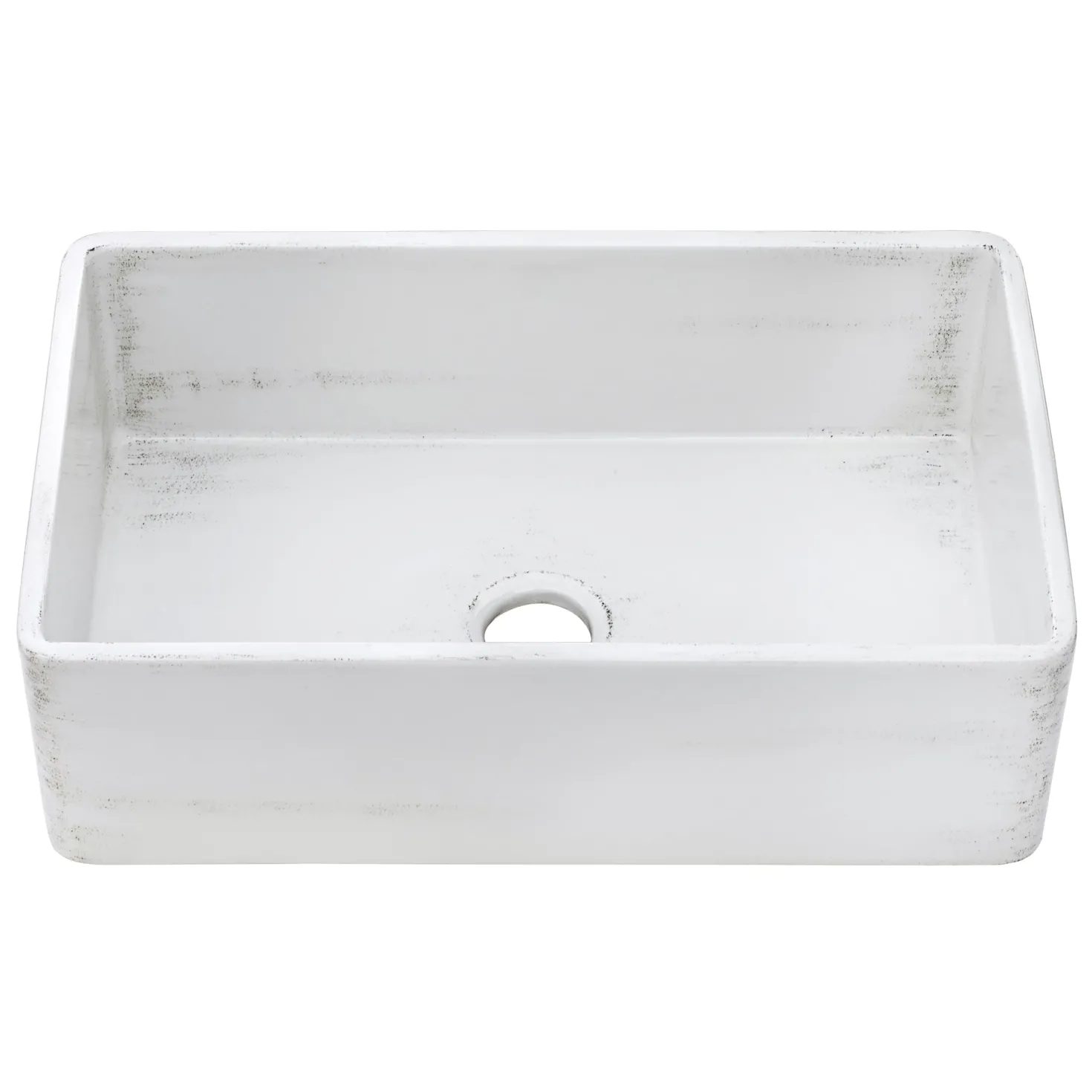 Ruvati 33" Reversible Distressed White Fireclay Farmhouse Apron Front Kitchen Sink