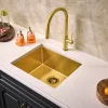 Ruvati RVH7121GG 21" Undermount Tight Radius Matte Gold Stainless Steel Single Bowl Kitchen Sink