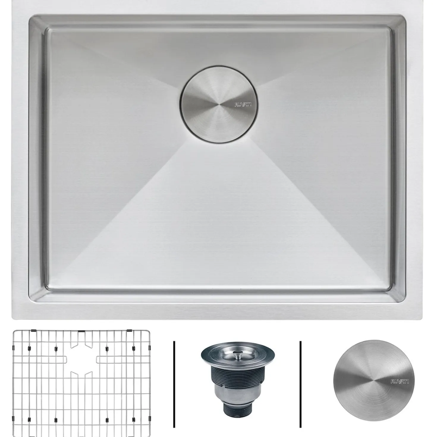 Ruvati RVH7121 21" Undermount Tight Radius 16 Gauge Stainless Steel Single Bowl Bar Prep Kitchen Sink