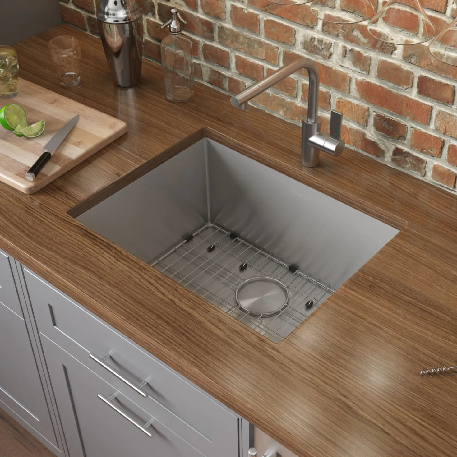 Ruvati RVH7121 21" Undermount Tight Radius 16 Gauge Stainless Steel Single Bowl Bar Prep Kitchen Sink