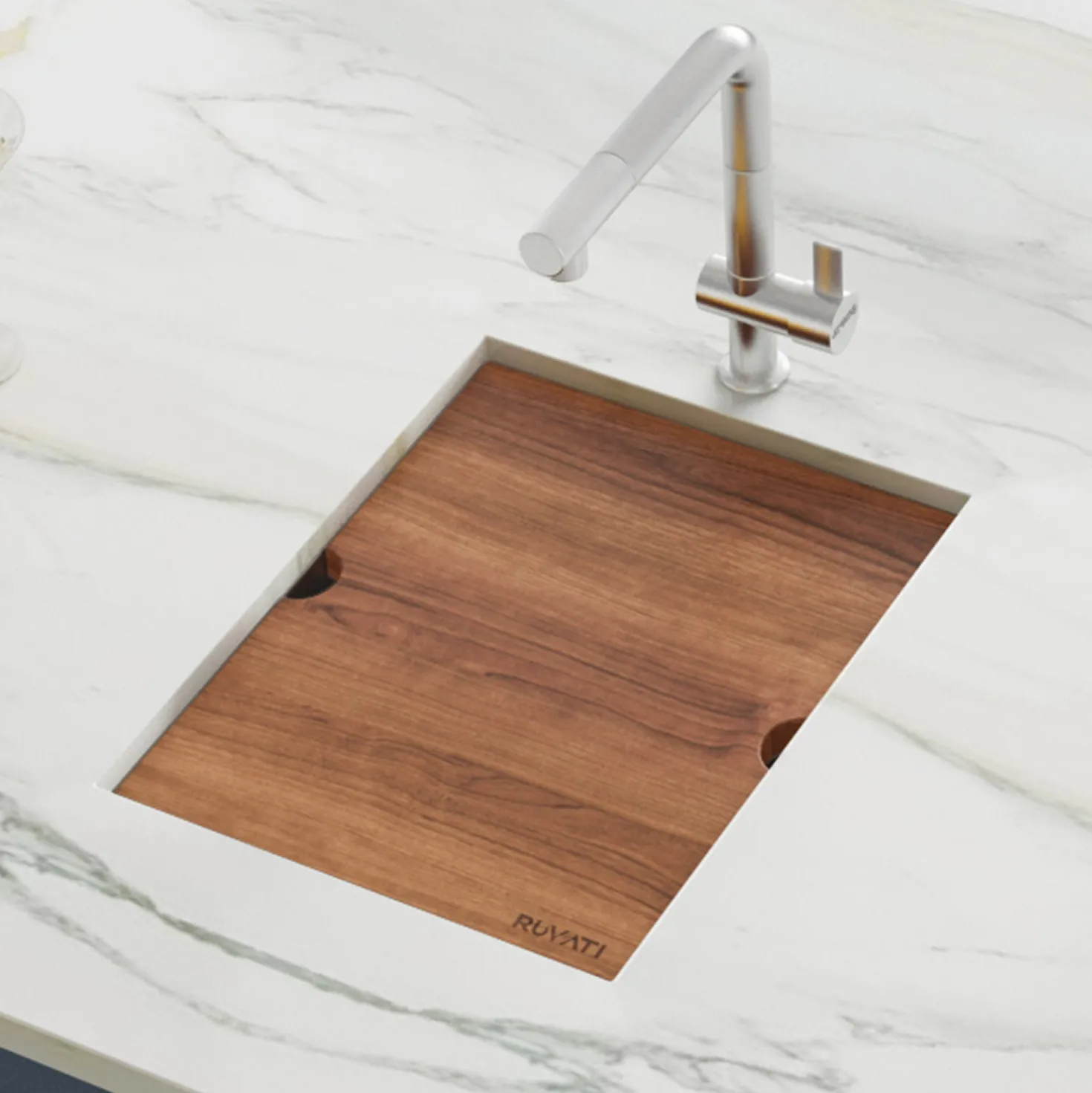 Ruvati RVH8304 15" Workstation Ledge Undermount 16 Gauge Stainless Steel Single Bowl Bar Prep Sink