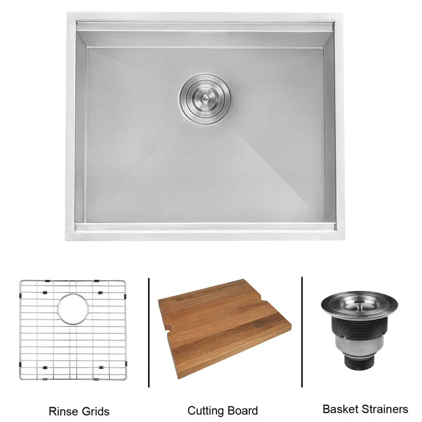 Ruvati RVH8307 21" Workstation Undermount 16 Gauge Ledge Stainless Steel Single Bowl Bar Prep Sink