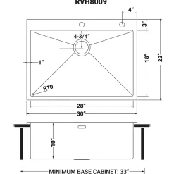 Ruvati RVH8009 30 x 22