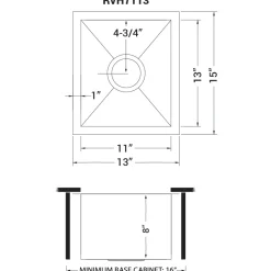 Ruvati RVH7113 13 x 15