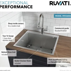 Ruvati RVU6022 Topmount 22