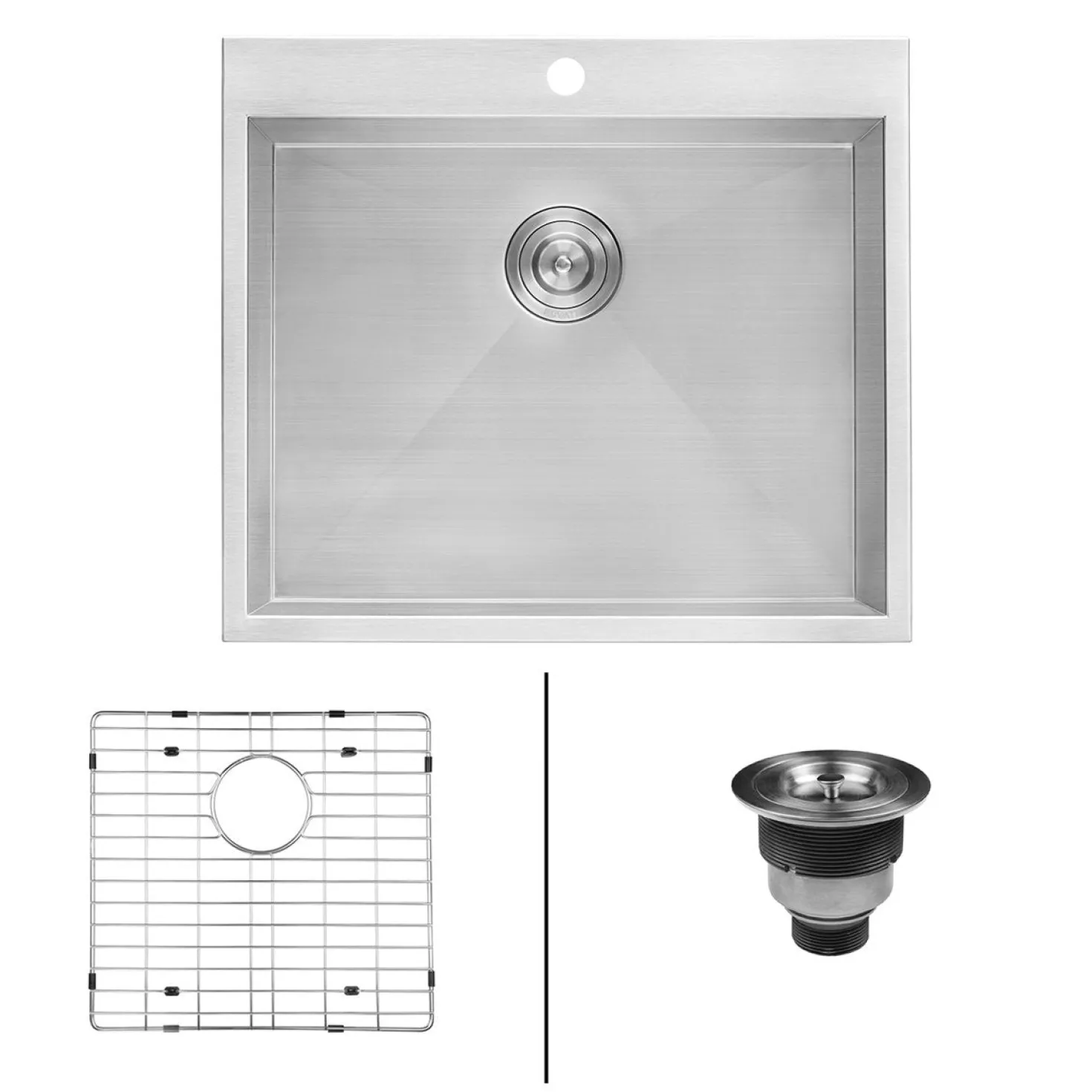 Ruvati RVU6022 Topmount 22" x 22" x 12" Deep 16 Gauge Stainless Steel Laundry Utility Sink