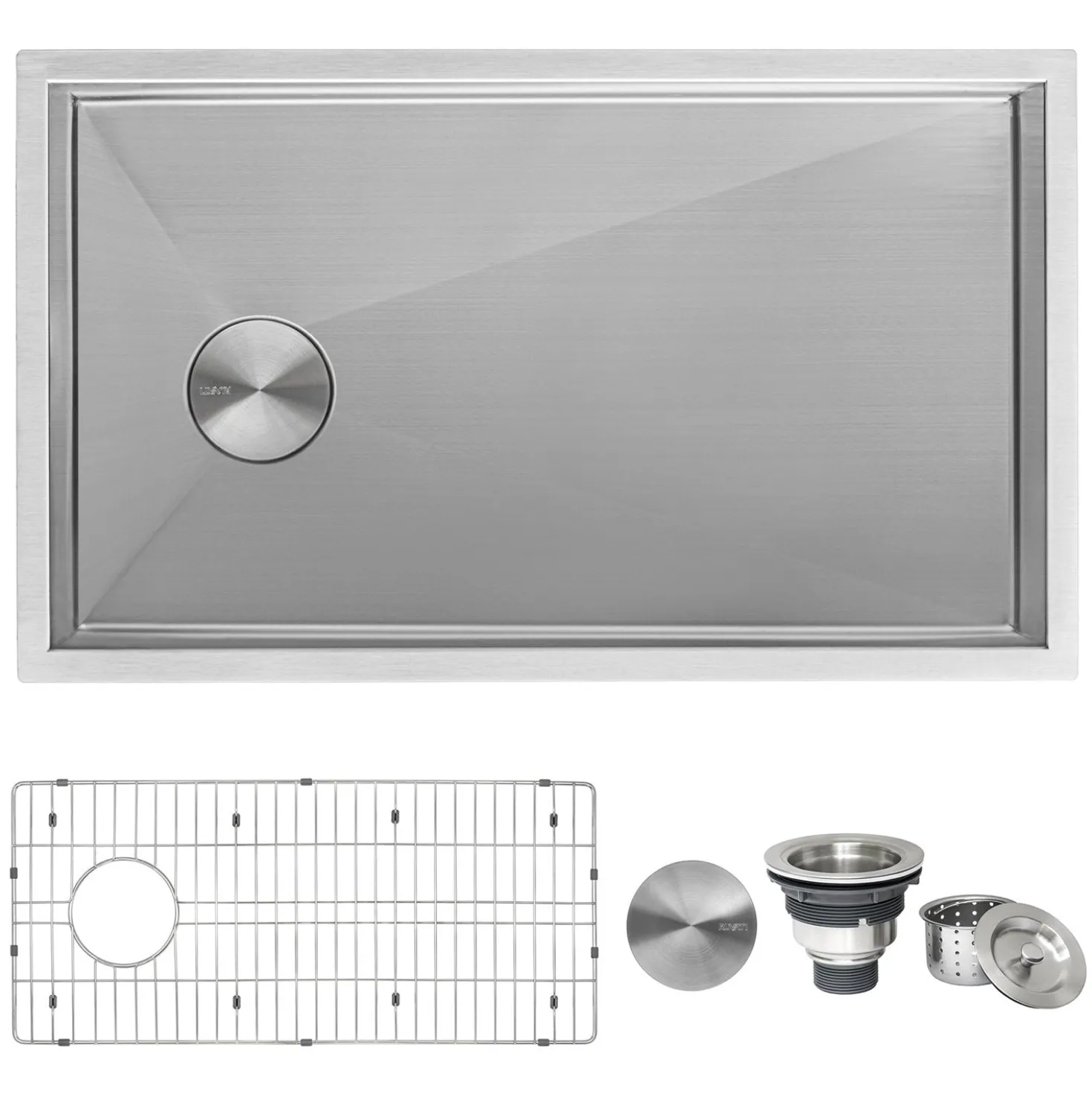 Ruvati 27" Slope Bottom Offset Drain Undermount Single Bowl Kitchen Sink Stainless Steel